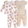 Onesies Brand baby-boys Unisex Baby Snug Fit 4-piece Pajama Set(Pretzels)