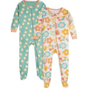 Onesies Brand, Baby Girls, 2-Pack Footed Pajamas(Sunny Day)