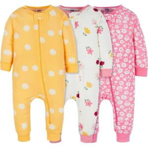 Onesies Brand Baby Girls’ 3-pack Snug Fit One-piece Cotton Pajamas(Fox)