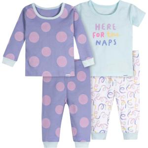 Onesies Brand Baby Girls’ Snug Fit 4-piece Pajama Set(Naps)