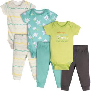 Onesies Brand Unisex Baby 3 Outfit Bundle Mix Match Newborn to 12m Pants Set(Milk Dinner)