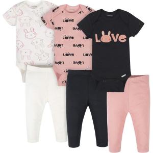 Onesies Brand Unisex Baby 3 Outfit Bundle Mix Match Newborn to 12m Pants Set(Pink Bunny Print)