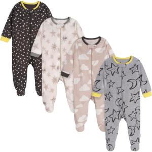 Onesies Brand Unisex Baby 4-pack Sleep ‘N Play Footies Multi Pack(Up in the Sky)