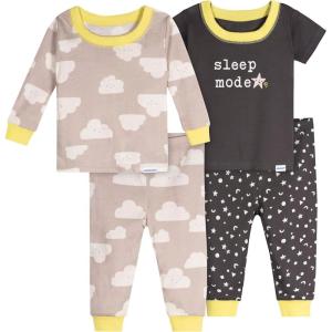 Onesies Brand baby-boys Unisex Baby Snug Fit 4-piece Pajama Set(Clouds)