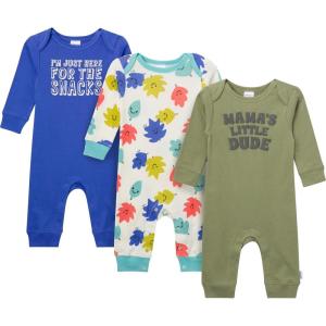 Onesies Brand unisex-baby 3-pack Cotton Romper(Little Dude)