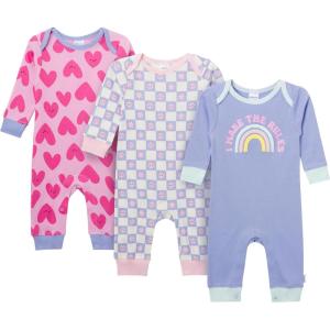 Onesies Brand unisex-baby 3-pack Cotton Romper(Rainbows and Hearts)