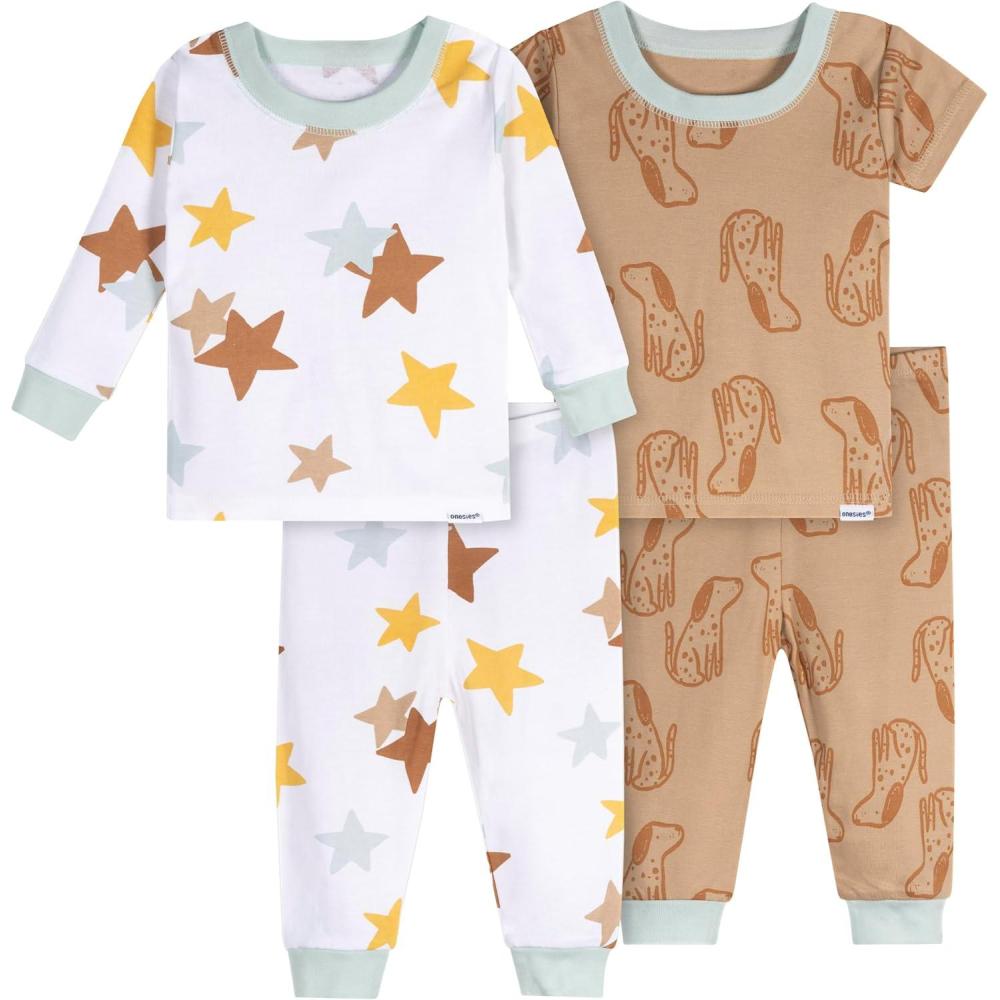 imageOnesies Brand unisexbaby Unisex Baby Snug Fit 4piece Pajama SetDogs