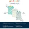 Onesies Brand unisex-baby Unisex Baby 3-pack Romper(Smiles)