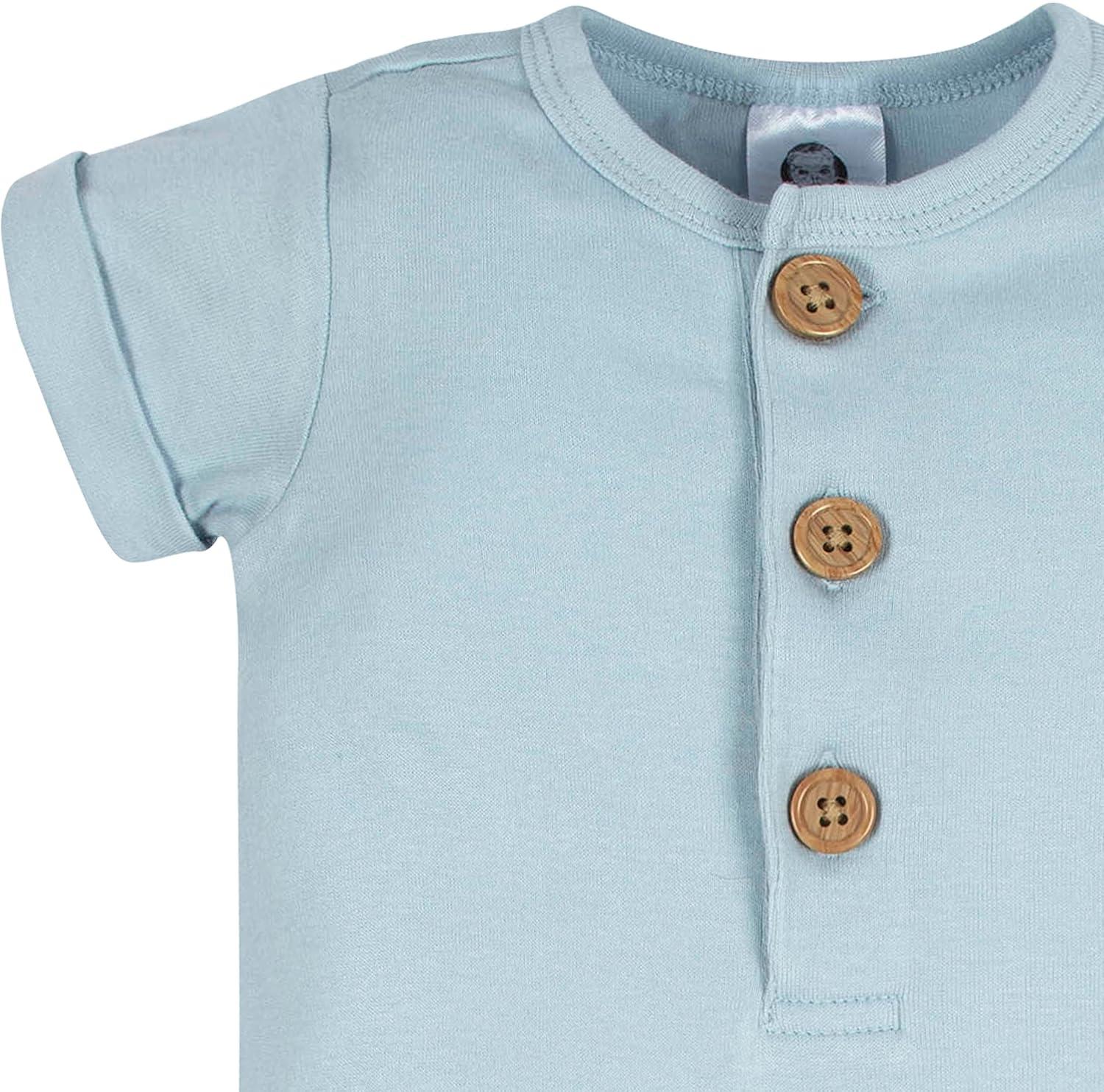 image2Pack Baby Boys Camo amp Blue Short Sleeve Rompers