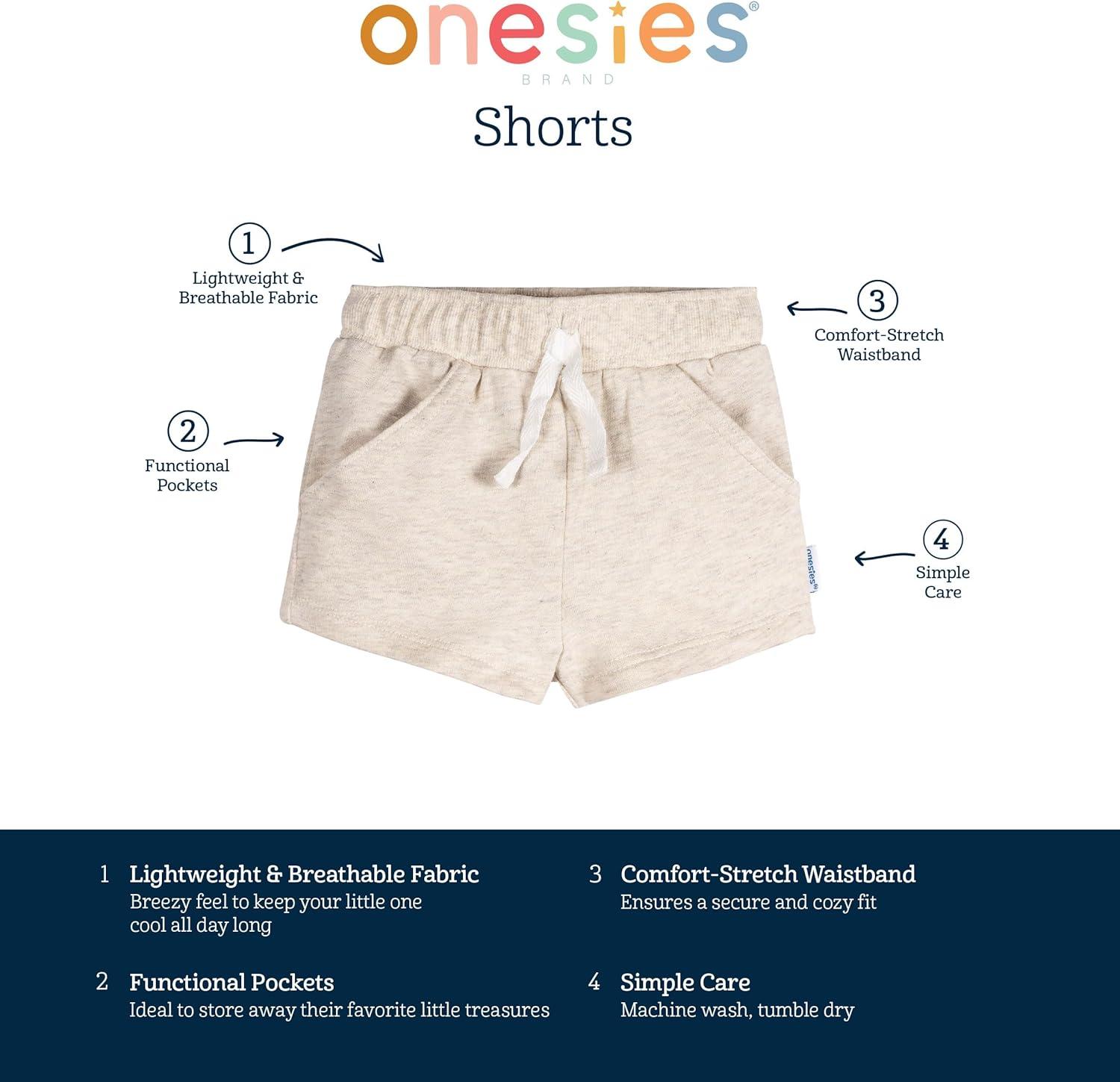 imageOnesies Brand Baby 3Pack Knit ShortsStripes