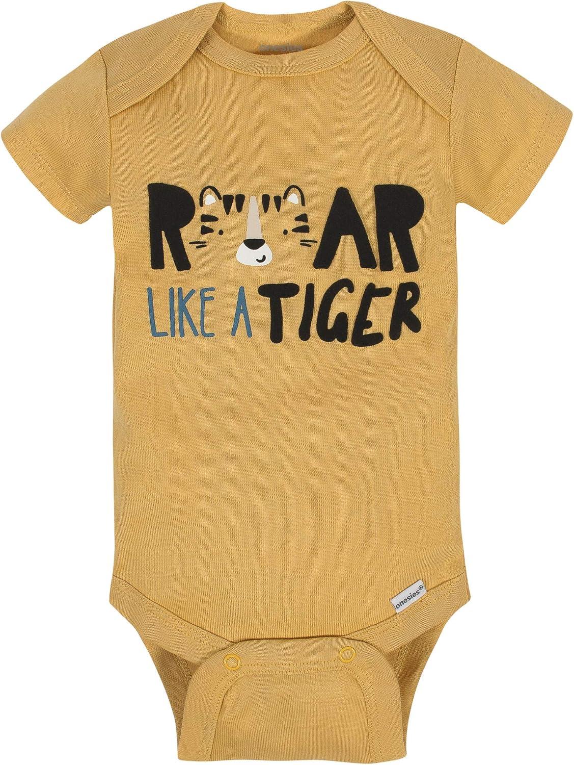 imageOnesies Brand Baby Boys 8pack Short Sleeve Mix amp Match BodysuitsDangerously Cute Tiger
