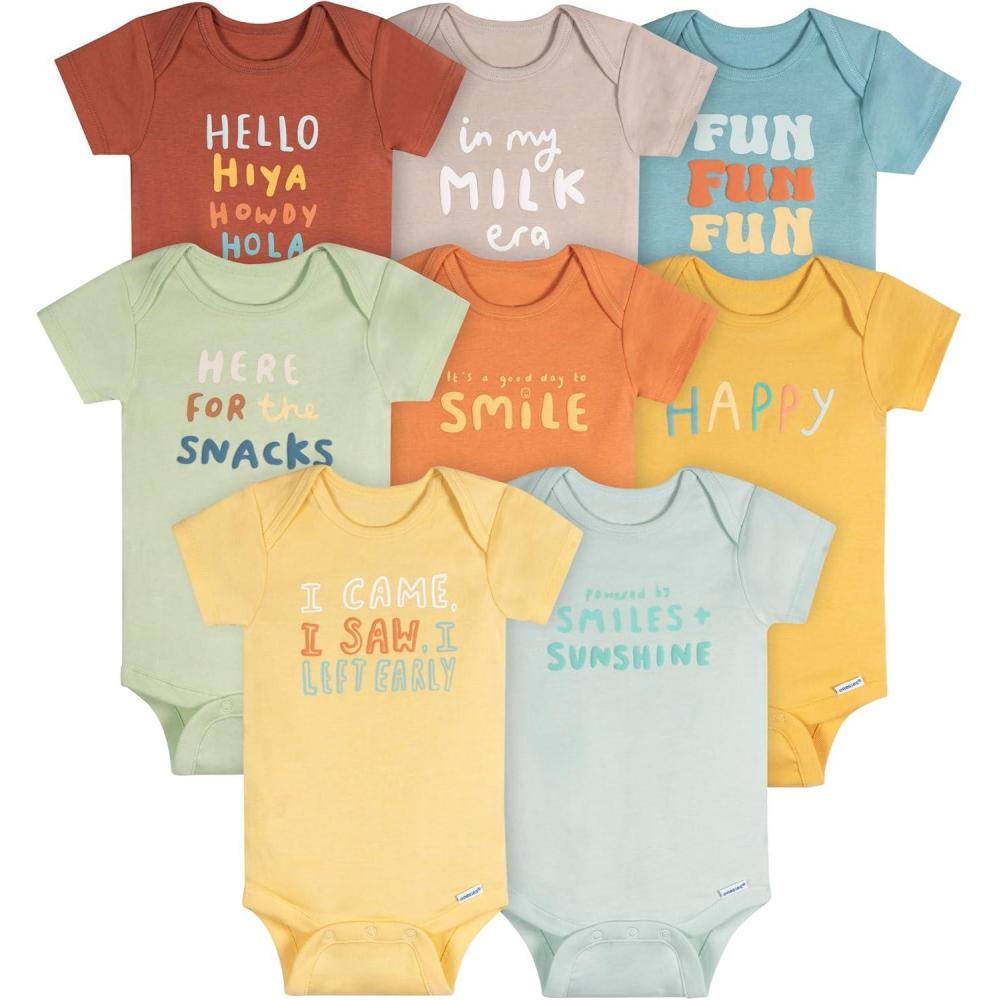 imageOnesies Brand Baby 8pack Short Sleeve Mix amp Match BodysuitsFun Fun Fun