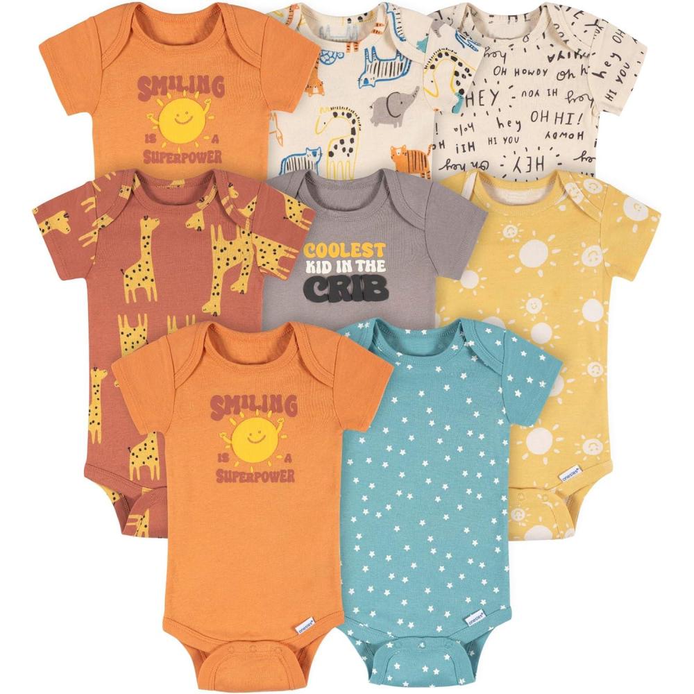 imageOnesies Brand Baby 8pack Short Sleeve Mix amp Match BodysuitsHello Naptime