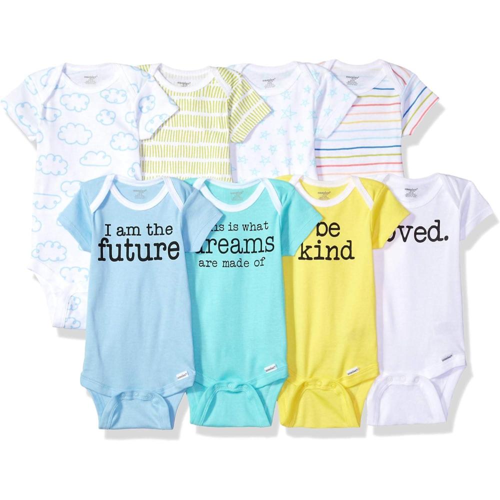 imageOnesies Brand Baby 8pack Short Sleeve Mix amp Match BodysuitsInspiration Clouds