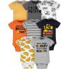 Onesies Brand Baby Boys’ 8-pack Short Sleeve Mix & Match Bodysuits(Grey Hungry)