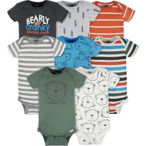 Onesies Brand Baby Boys’ 8-pack Short Sleeve Mix & Match Bodysuits(Bear)