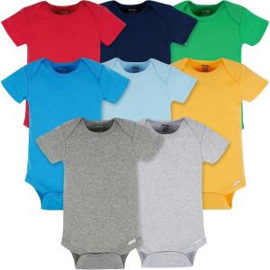 Onesies Brand Baby Boys’ 8-pack Short Sleeve Mix & Match Bodysuits(Solid Boy Colors)