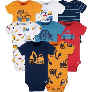 Onesies Brand Baby Boys’ 8-pack Short Sleeve Mix & Match Bodysuits(Truck)
