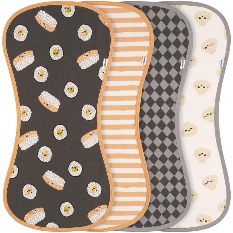 image:imageOnesies Brand Unisex Baby 4Pack Super Soft Absorbent Cotton Burp Cloths Hearts amp FlowersSushi