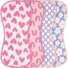 Onesies Brand, Unisex Baby 4-Pack Super Soft Absorbent Cotton Burp Cloths, Hearts & Flowers(Hearts & Flowers)