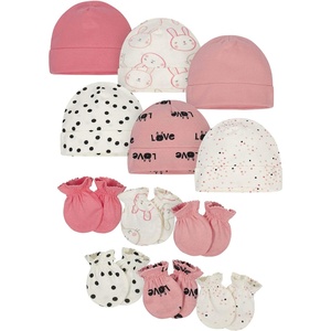 Onesies Brand Baby 12 Piece Cap and Mitten Set(Pink Bunny)