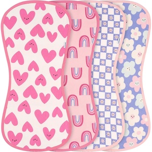 Onesies Brand, Unisex Baby 4-Pack Super Soft Absorbent Cotton Burp Cloths, Hearts & Flowers(Hearts & Flowers)